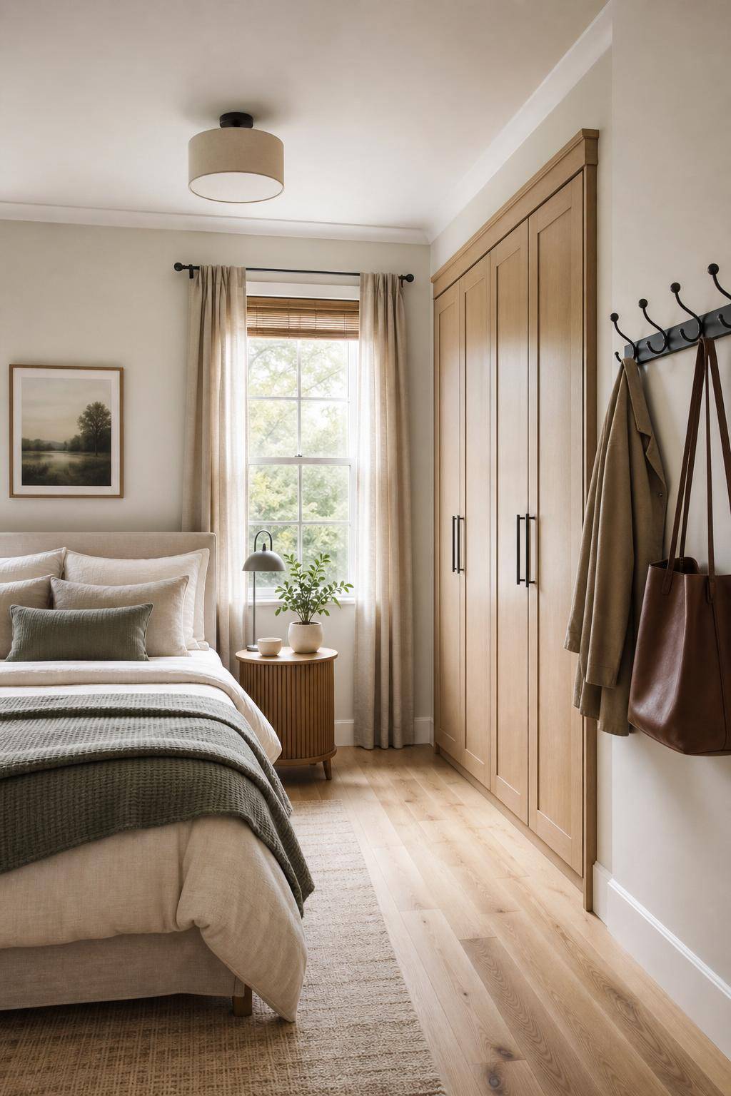 Ideen für Gästezimmer einrichten- Ergänze praktische Garderobenhaken für Mäntel und Taschen
