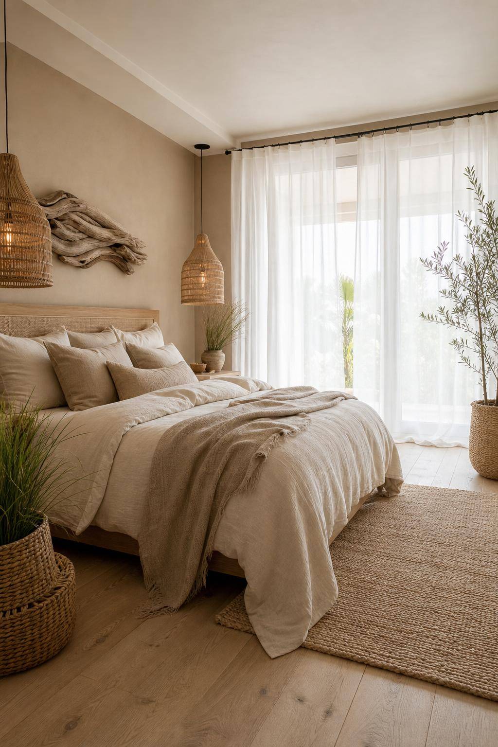 Ideen für Schlafzimmer-Farben- Integriere sandige Nuancen für Strandgefühl