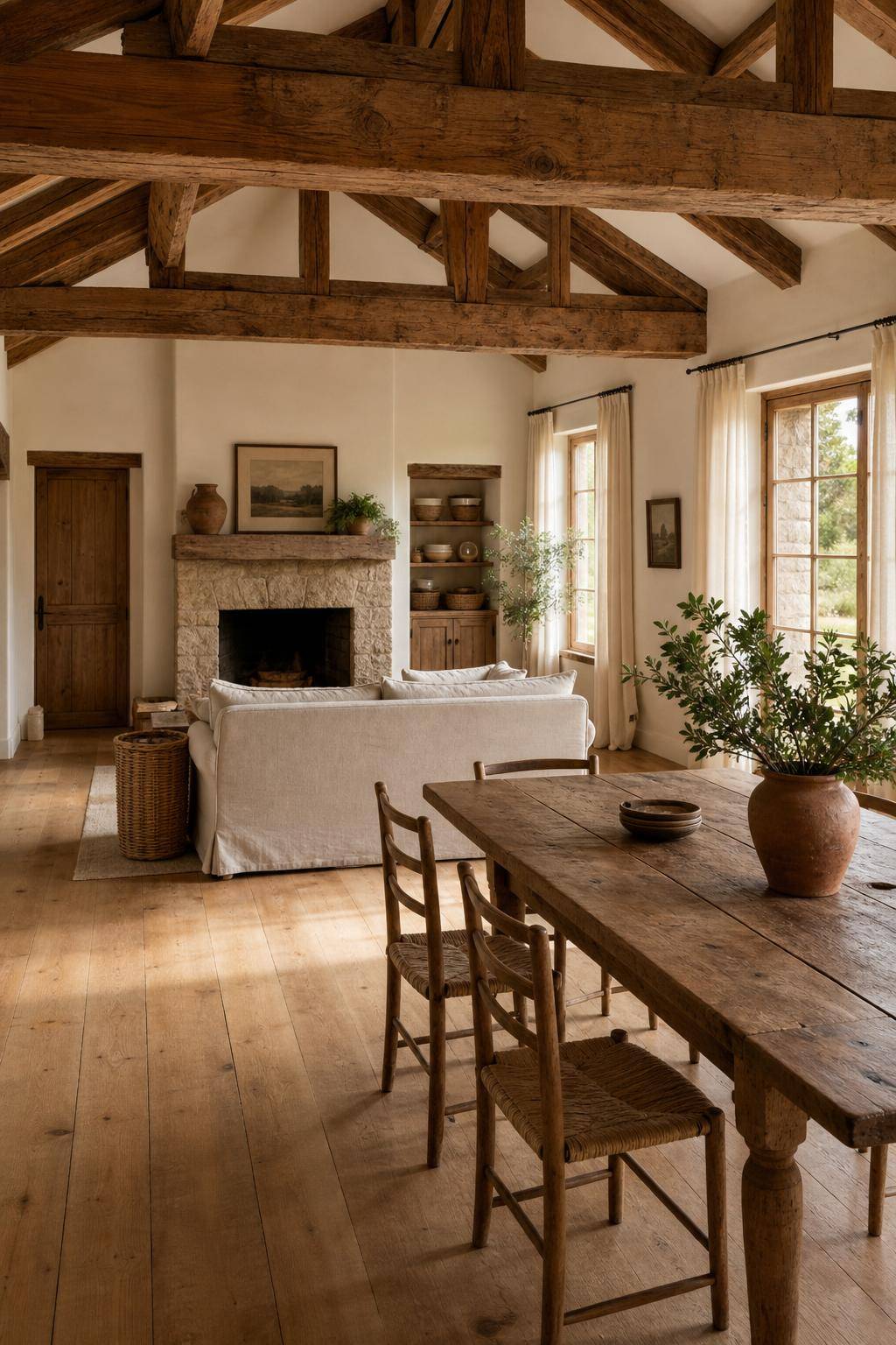 Ideen für den Landhausstil-Setze auf natürliche Materialien wie Holz