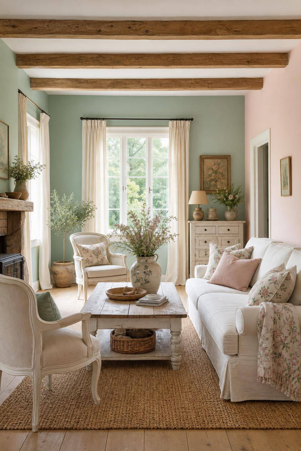 Ideen für den Landhausstil- Wähle sanfte Pastellfarben für die Wände