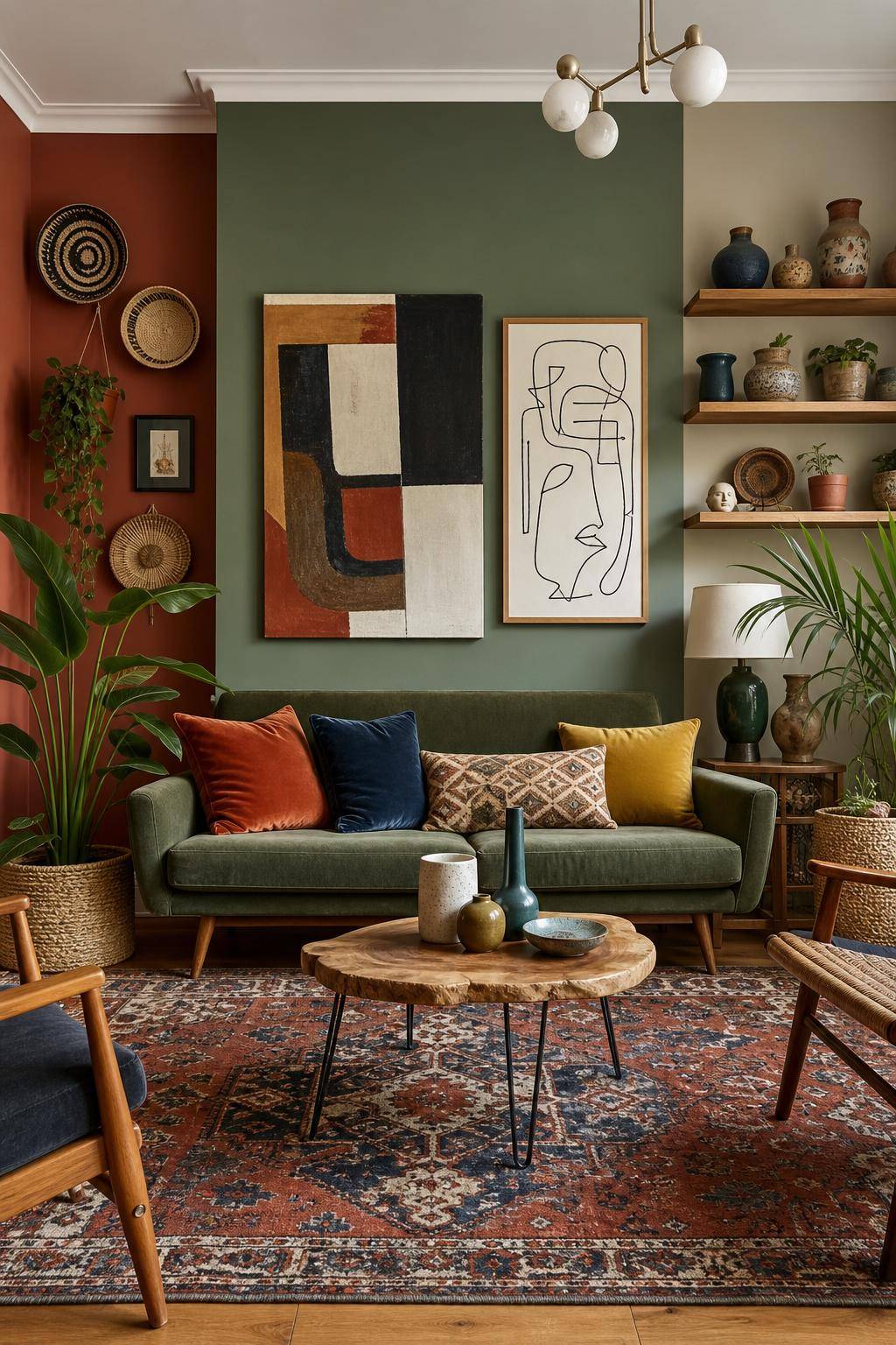 Ideen für eklektisches Wohnzimmer- Entwickle DIY-Kunst für deine Wände