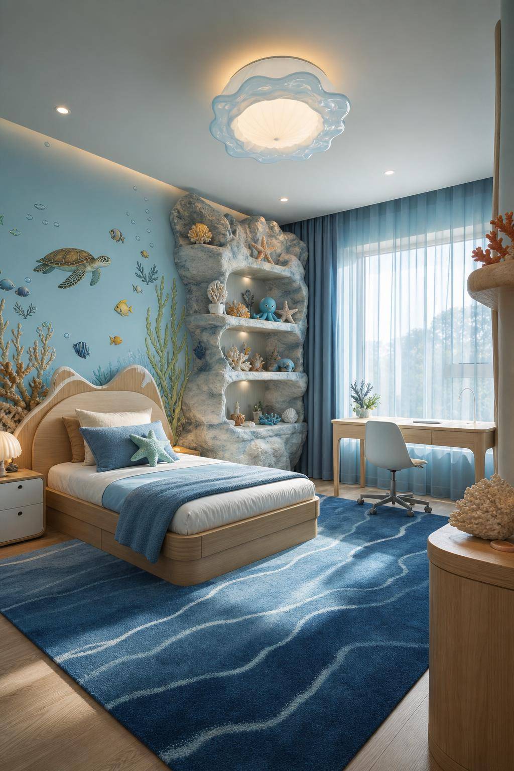 Kinderzimmer in Blau- Kreiere ein Unterwasser-Themenzimmer mit Wandstickern