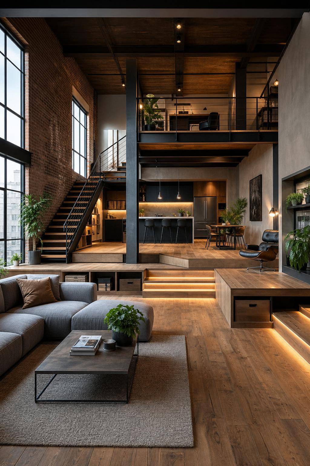 Loft einrichten- Baue kreative Podeste für verschiedene Ebenen