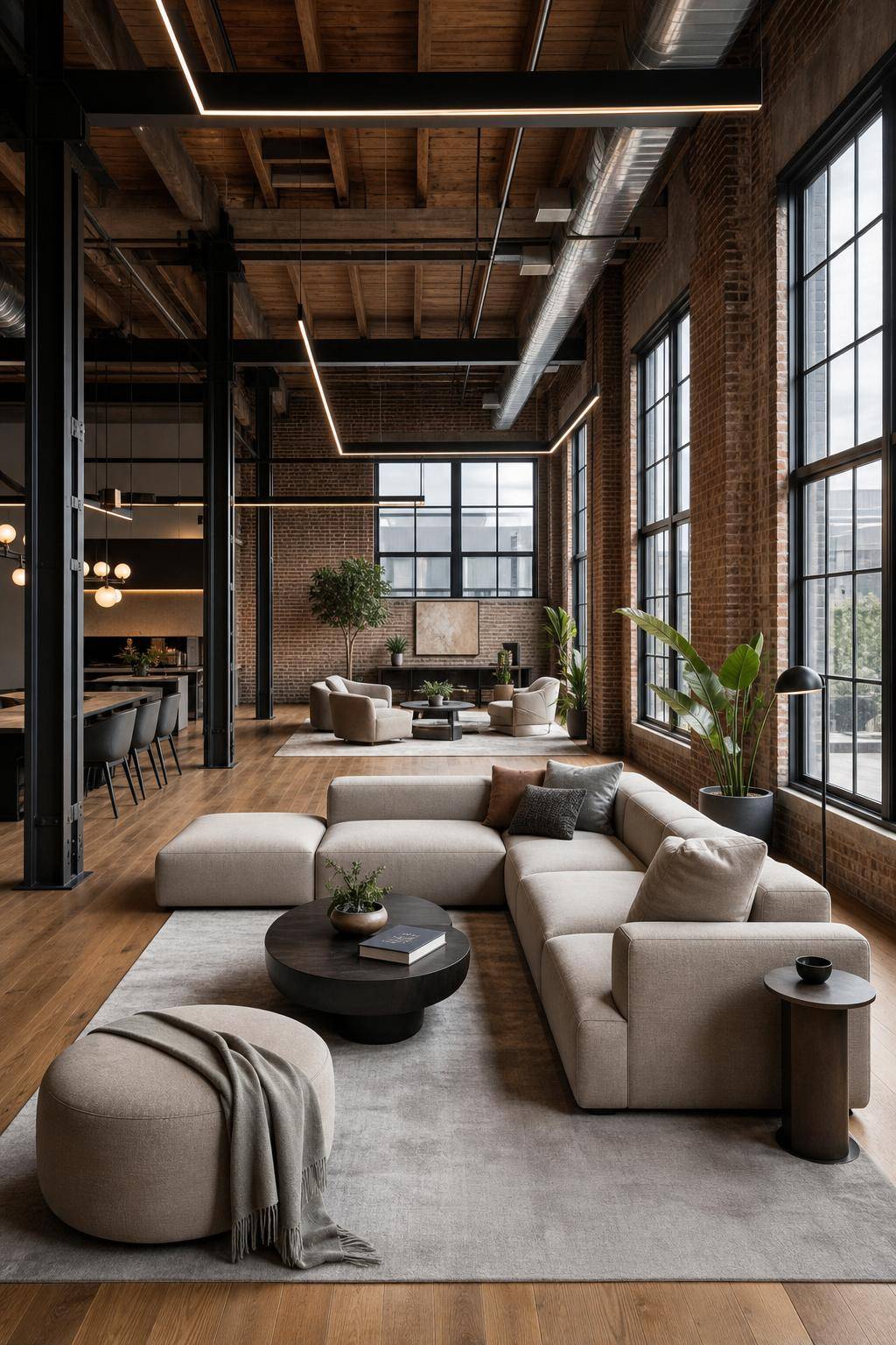 Loft einrichten- Positioniere Sitzinseln für flexible Nutzung