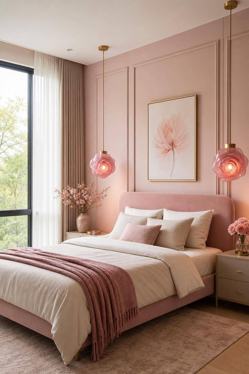 Schlafzimmer in Rosa- Tausche klassische Lampen durch rosafarbene Modelle aus