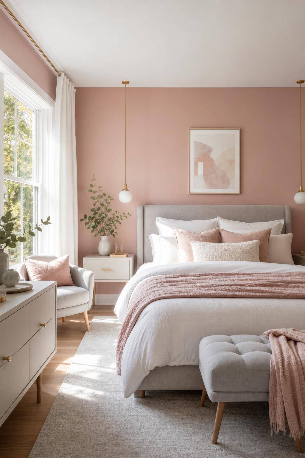 Schlafzimmer in Rosa- Variiere Rosa mit grauen oder weißen Tönen