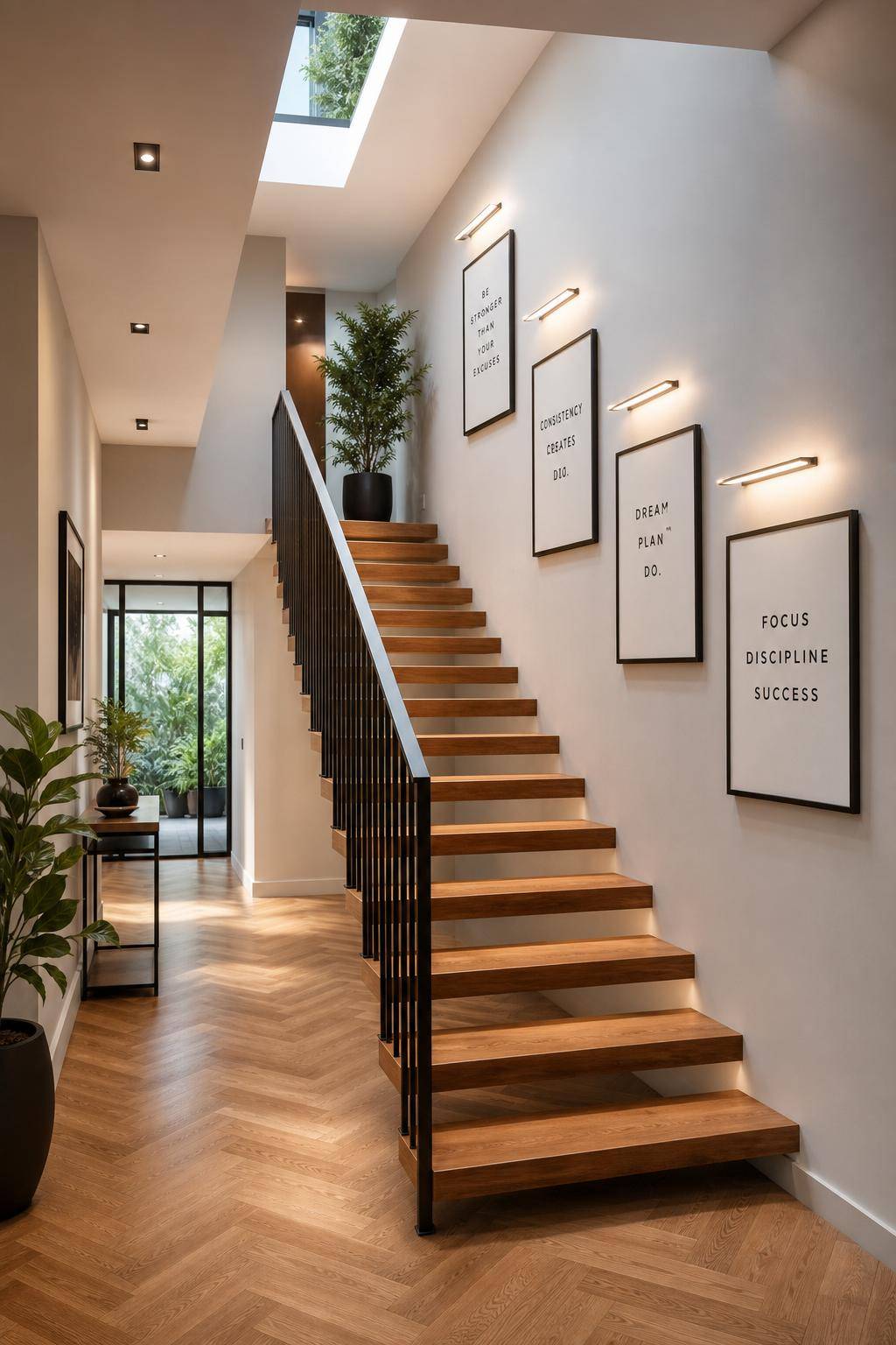 Treppenhaus gestalten- Schmücke die Wand mit inspirierenden Zitaten