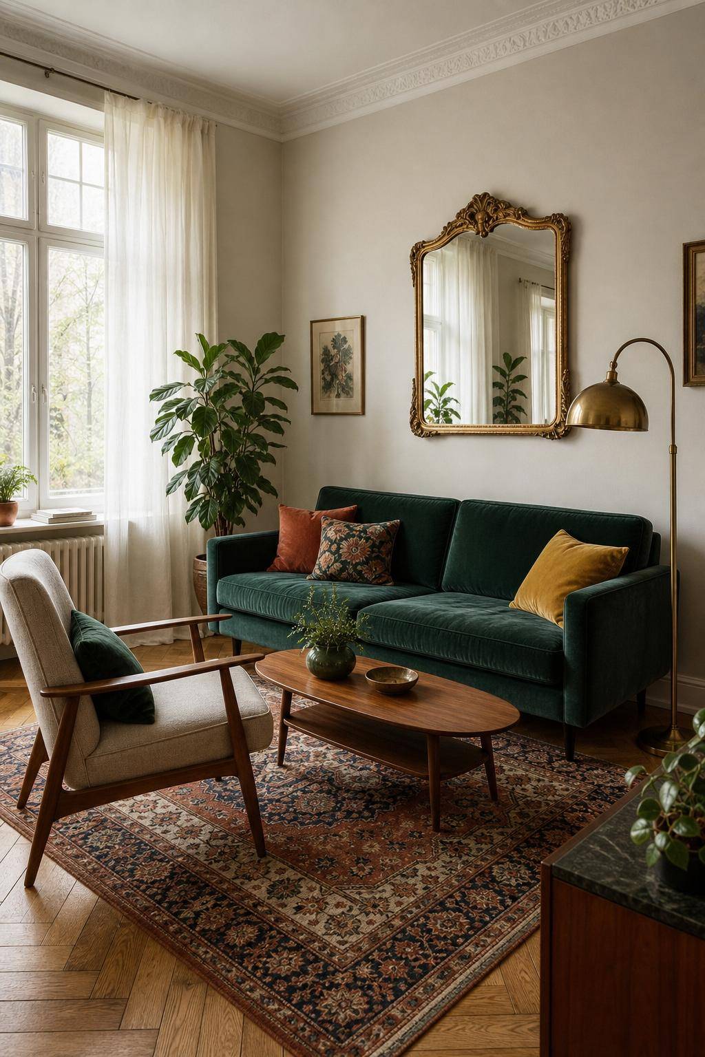 Wohnzimmer dekorieren- Integriere Vintage-Elemente als Highlights