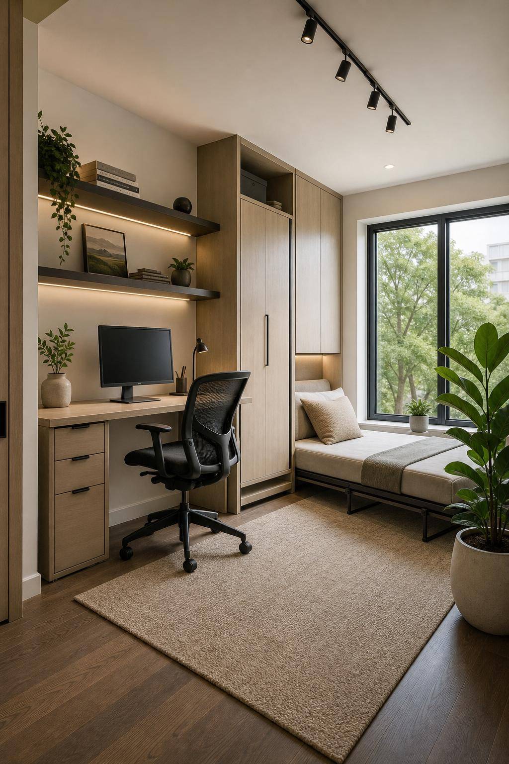 kleines Arbeitszimmer einrichten- Setze auf multifunktionale Möbelstücke