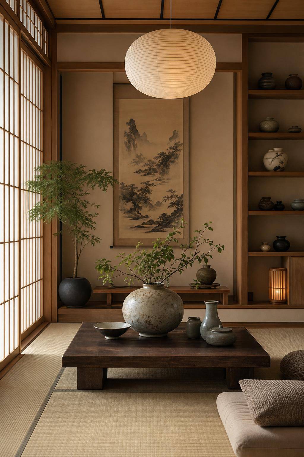 Asiatischer Einrichtungsstil- Präsentiere asiatische Keramik als Blickfang