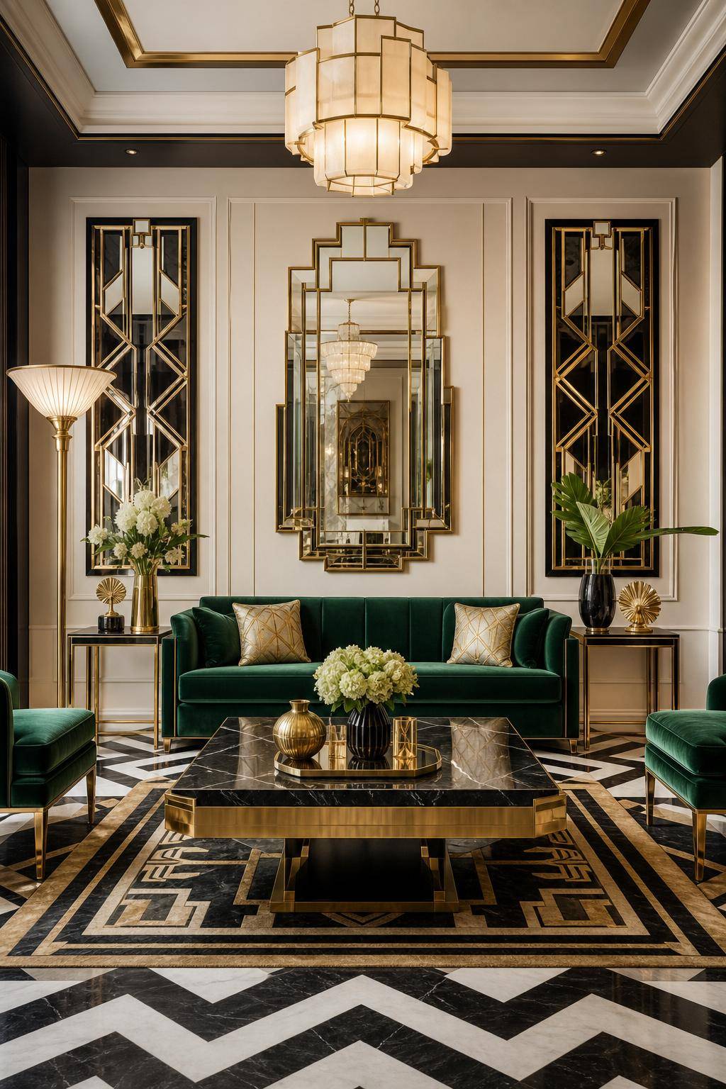 Einrichtung im Art-Deco-Stil - Dekoriere mit symmetrisch angeordneten Accessoires