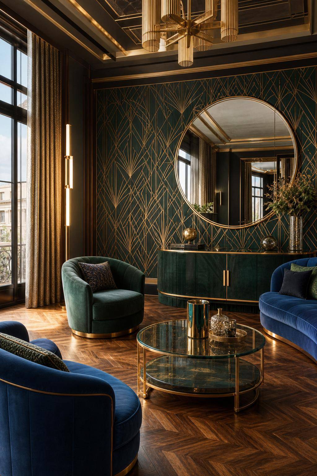 Einrichtung im Art-Deco-Stil - Verwende Tapeten mit markanten Grafikelementen