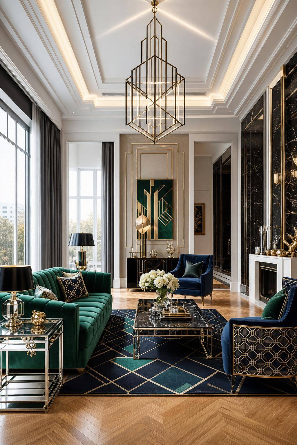 Einrichtung im Art-Deco-Stil - Wähle Beistelltische mit Spiegelglas-Oberfläche