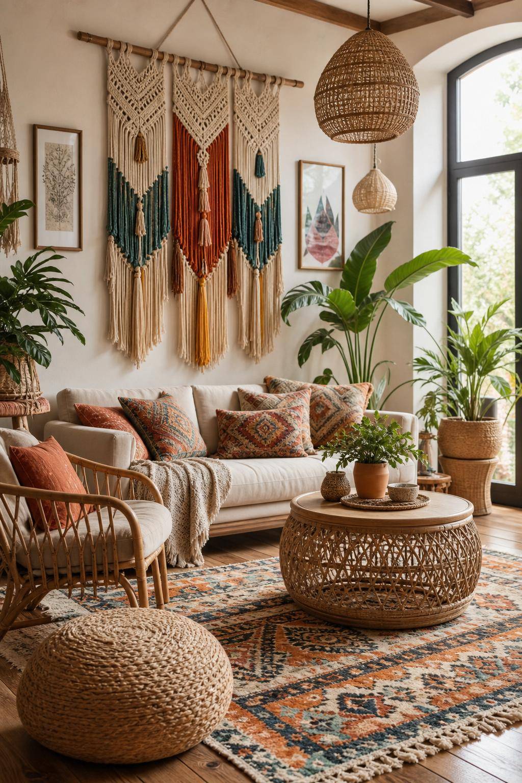 Einrichtungsstil: Boho-Chic- Dekoriere mit bunten Makramee-Wandbehängen