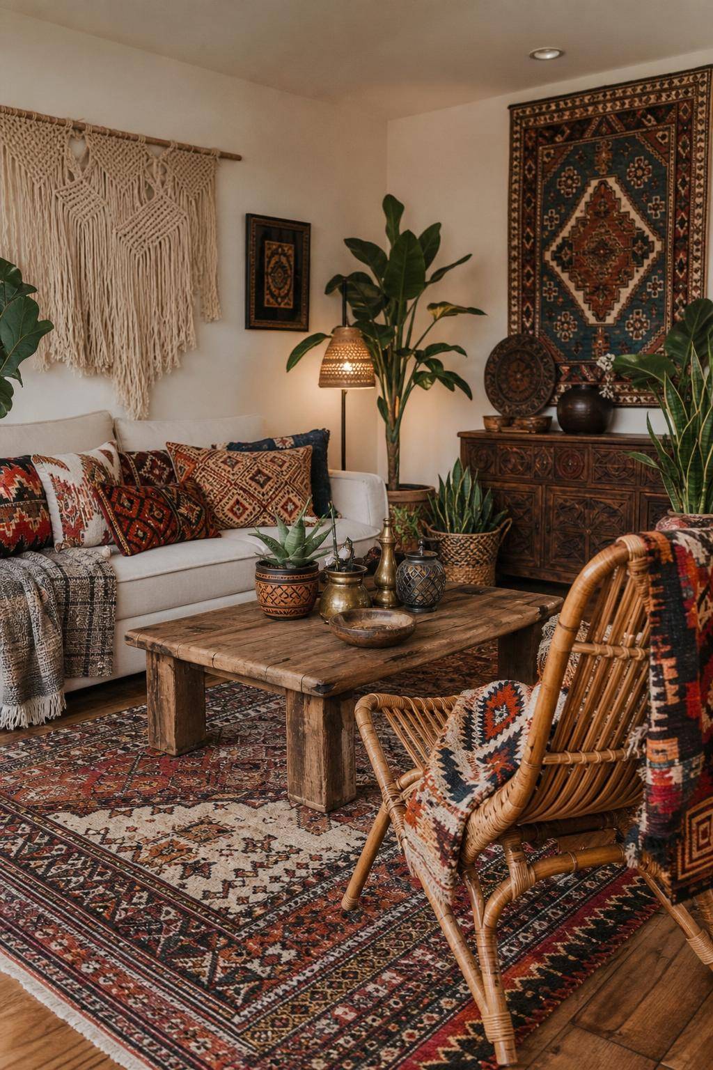 Einrichtungsstil: Boho-Chic- Kombiniere Muster aus verschiedenen Kulturen