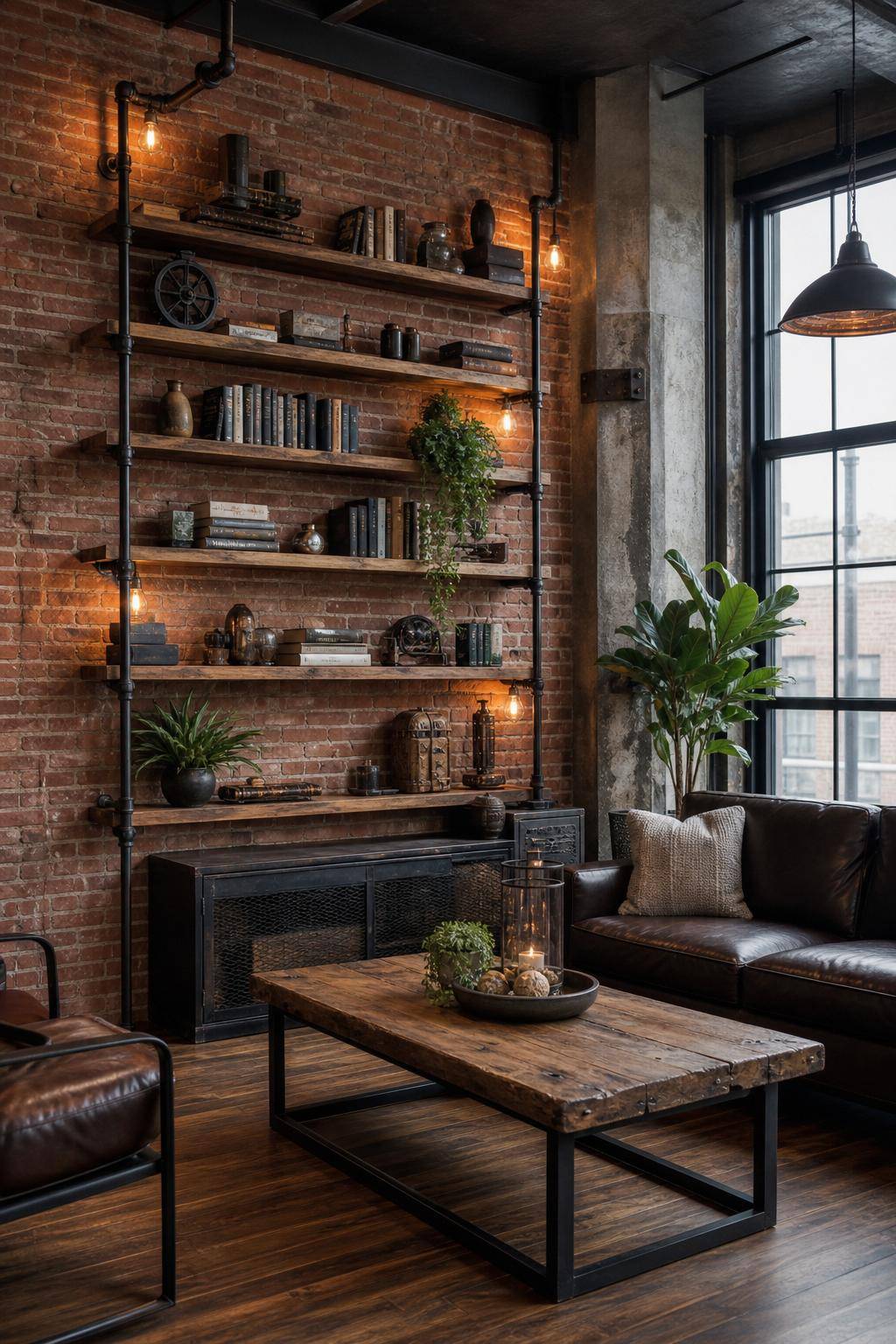 Einrichtungsstil: Industrial Style- Baue schwebende Bücherregale aus Rohren