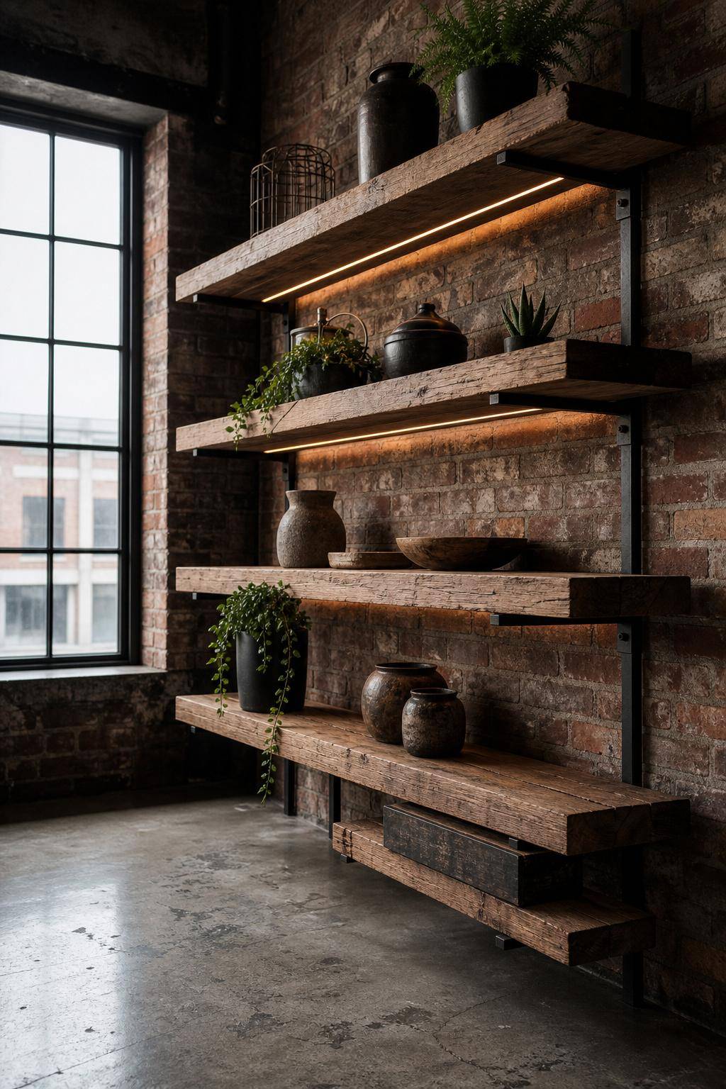 Einrichtungsstil: Industrial Style- Gestalte offene Regale mit Altholz