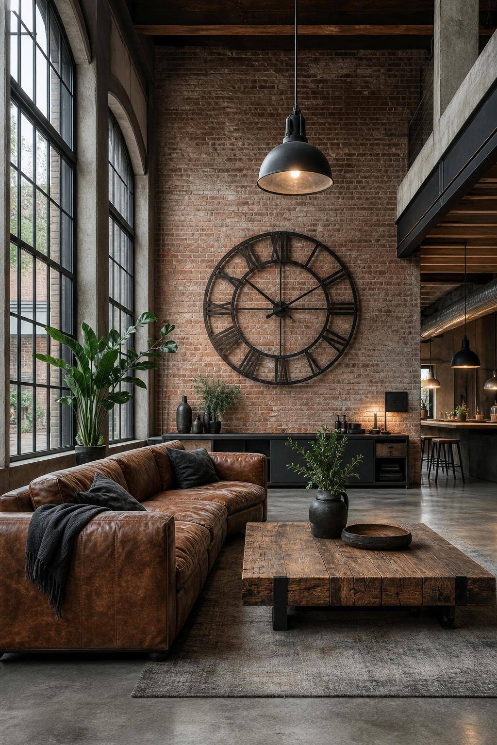 Einrichtungsstil: Industrial Style- Montiere Wanduhren im Oversized-Format