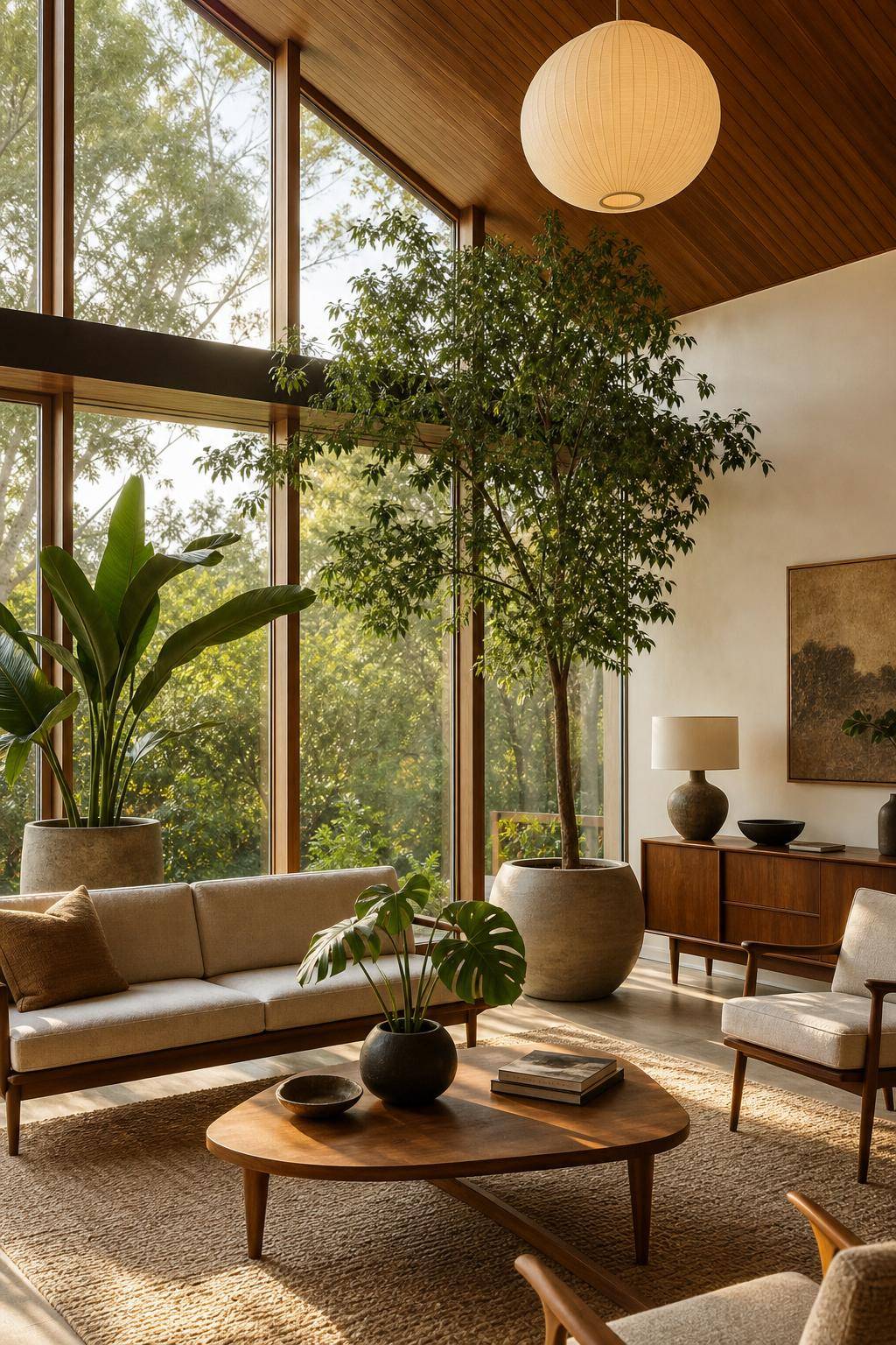 Einrichtungsstil: Mid Century Modern- Inszeniere Pflanzen als Hingucker