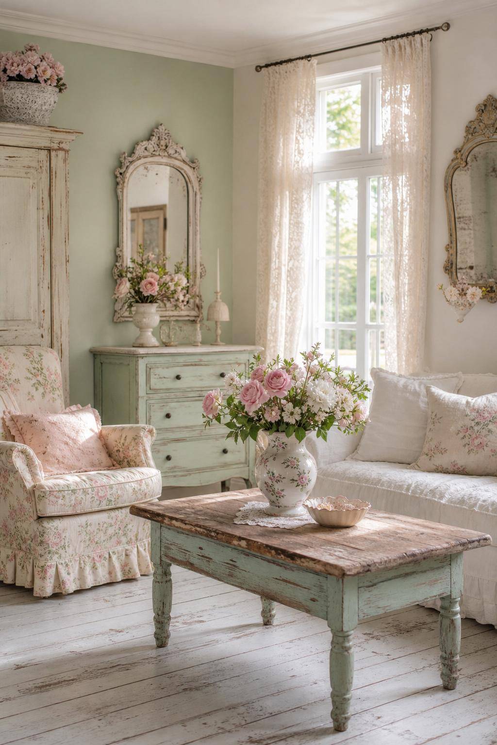 Einrichtungsstil: Shabby Chic- Arbeite mit Kreidefarbe für matte Oberflächen