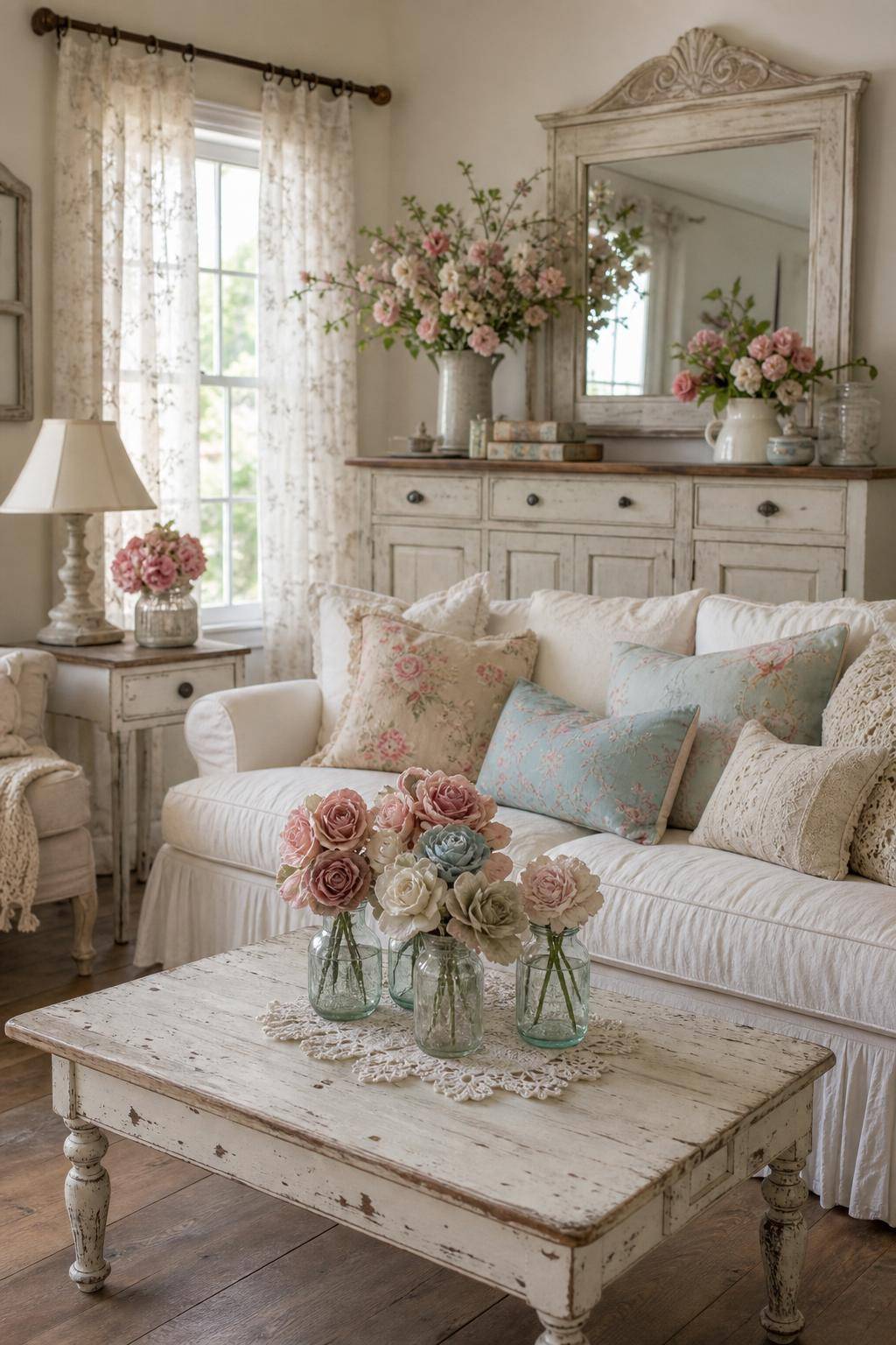 Einrichtungsstil: Shabby Chic- Rate zu handgefertigten Stoffblumen als Hingucker