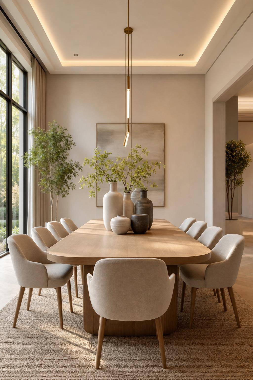 Esszimmer einrichten- Arrangiere deine Lieblingsvasen als Blickfang