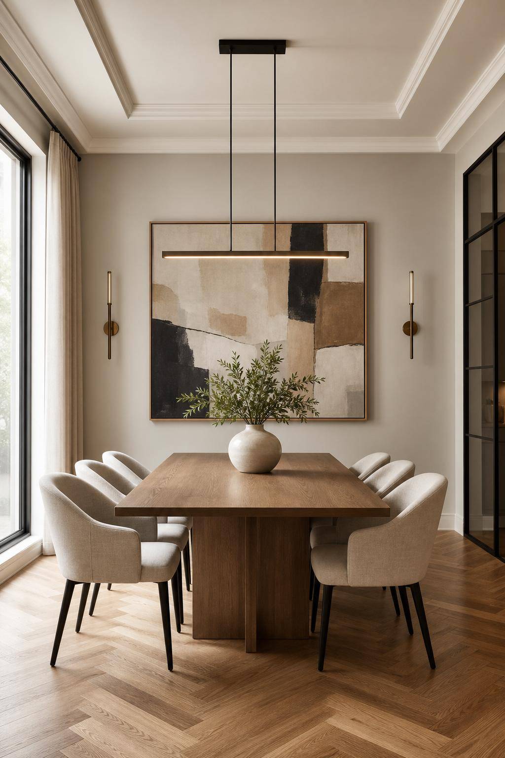 Esszimmer einrichten- Verschönere die Wand mit inspirierender Kunst
