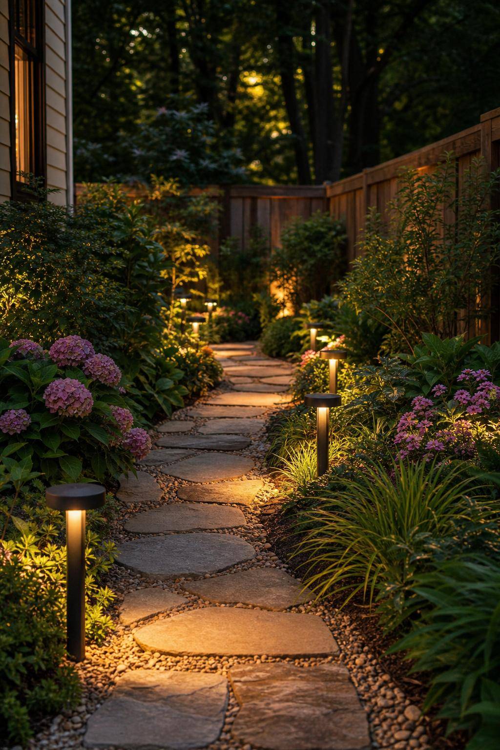 Ideen: Garten-Deko- Platziere Solarlampen entlang kleiner Gartenwege