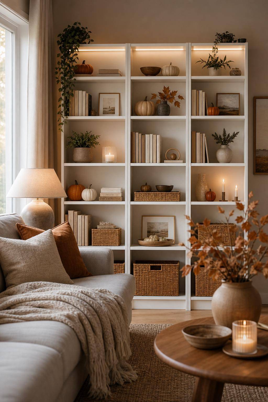Ideen für IKEA Billy-Regal- Dekoriere saisonal mit wechselnden Accessoires