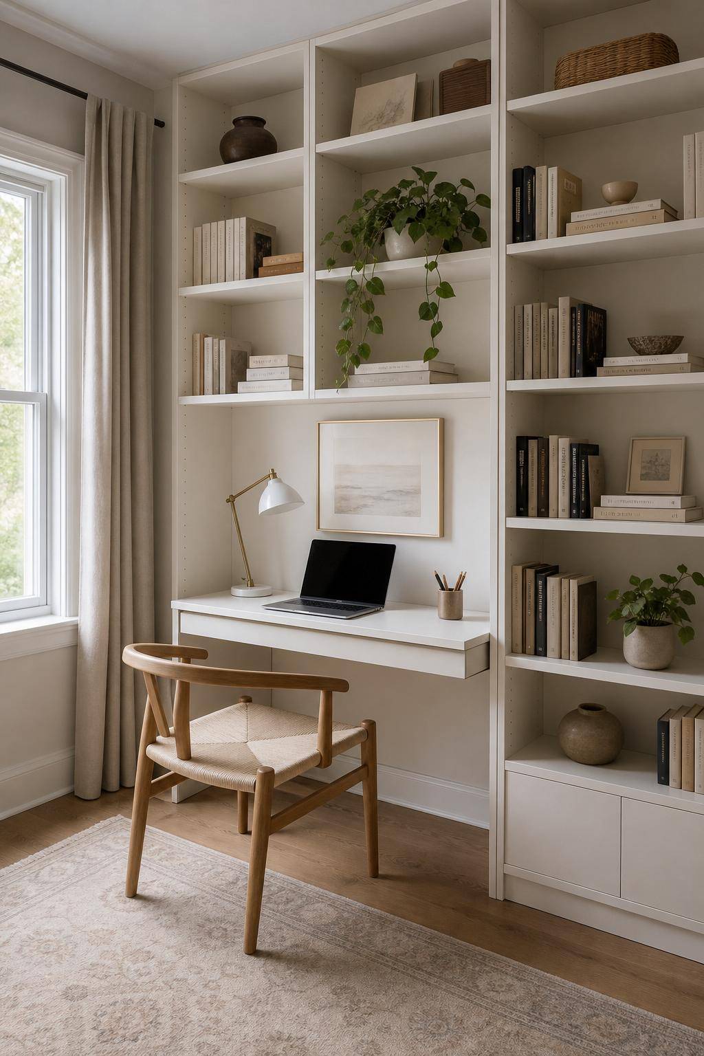 Ideen für IKEA Billy-Regal- Integriere Arbeitsbereich durch Ausziehtisch