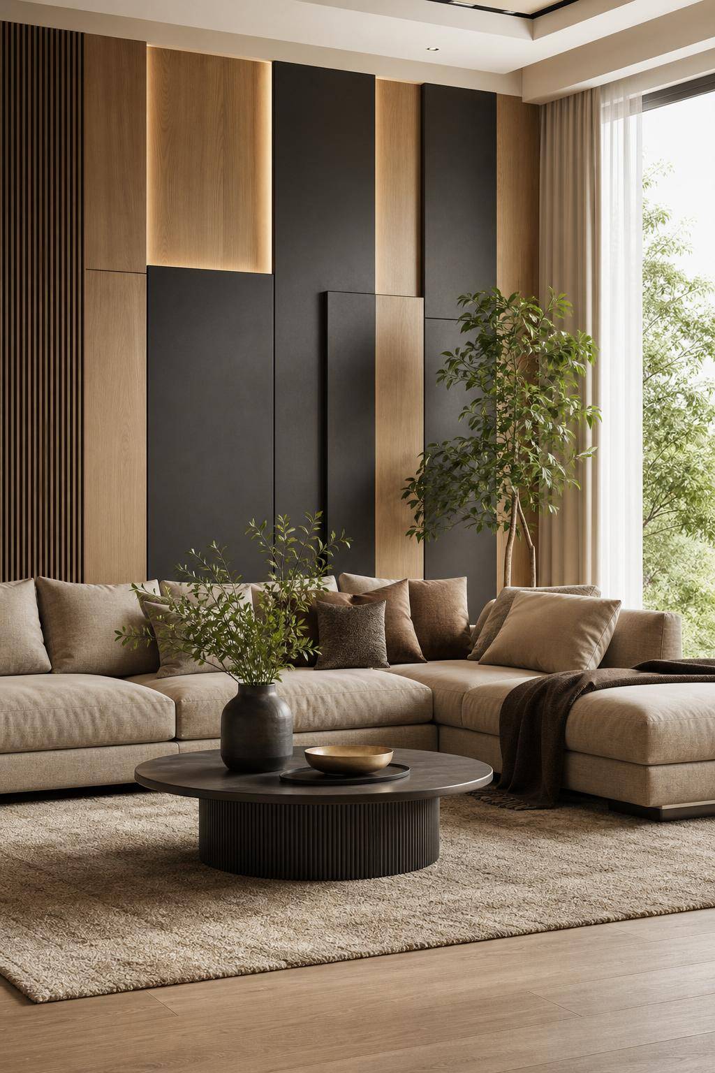Ideen und Inspiration: Wandpaneele im Wohnzimmer- Lass Wandpaneele in unterschiedlichen Höhen enden