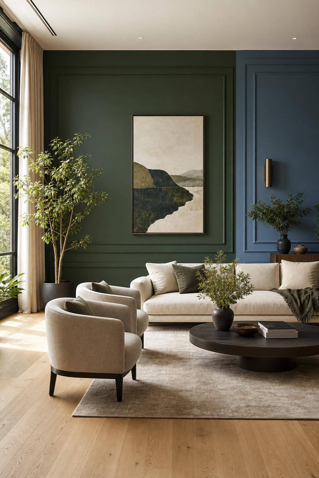 Ideen und Inspiration: Wandpaneele im Wohnzimmer- Streiche Paneele in Trendfarben deiner Wahl