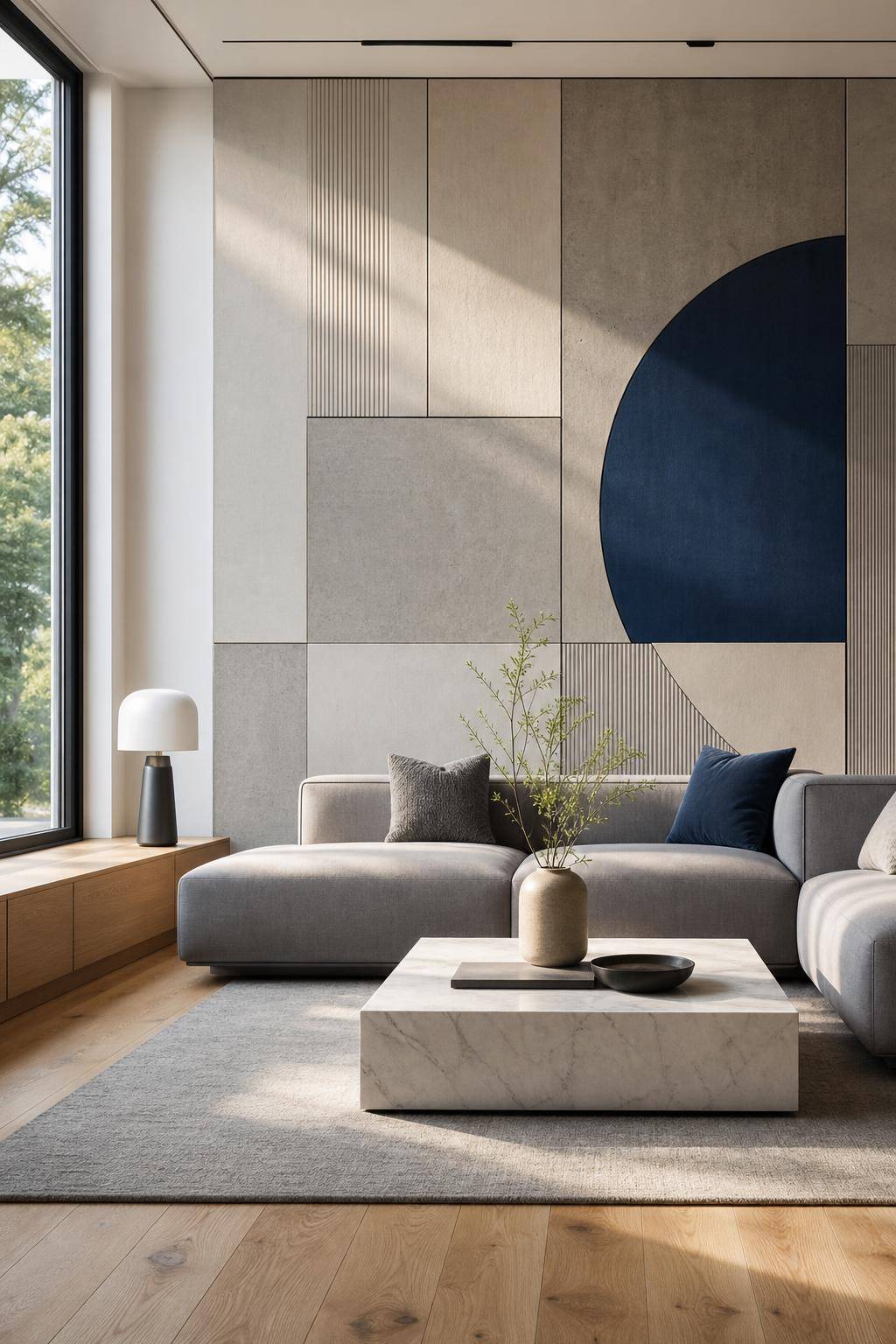 Ideen und Inspiration: Wandpaneele im Wohnzimmer- Wähle geometrische Muster für moderne Eleganz
