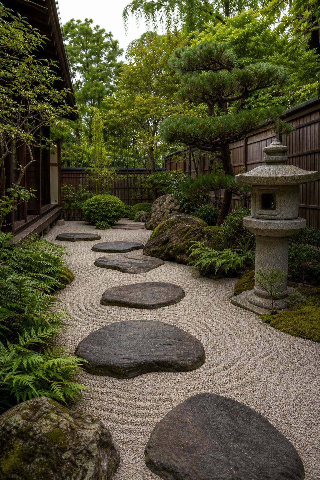 Japanischen Garten anlegen- Gestalte Sandflächen mit harmonischen Mustern