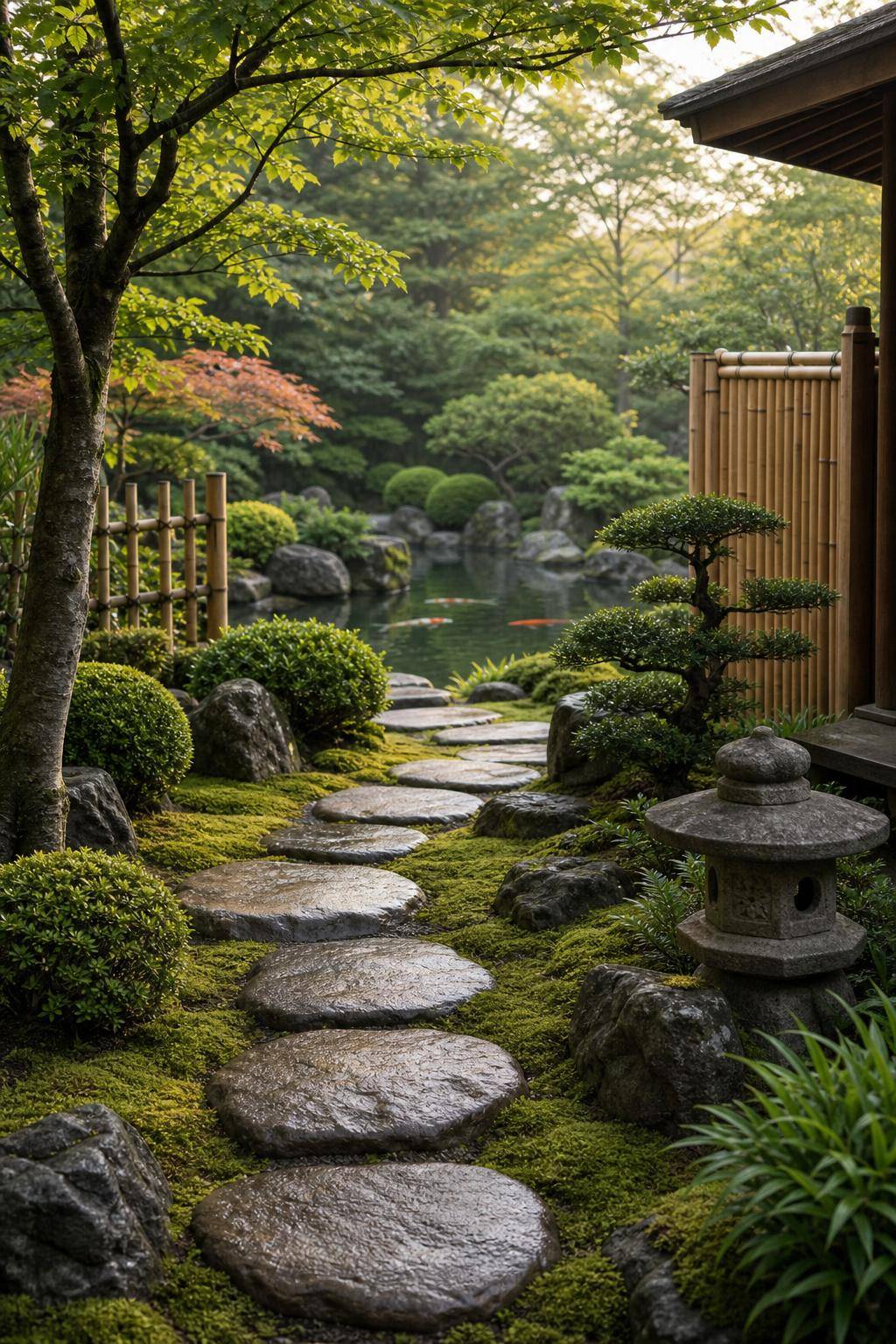 Japanischen Garten anlegen- Integriere Trittsteine für authentische Wege