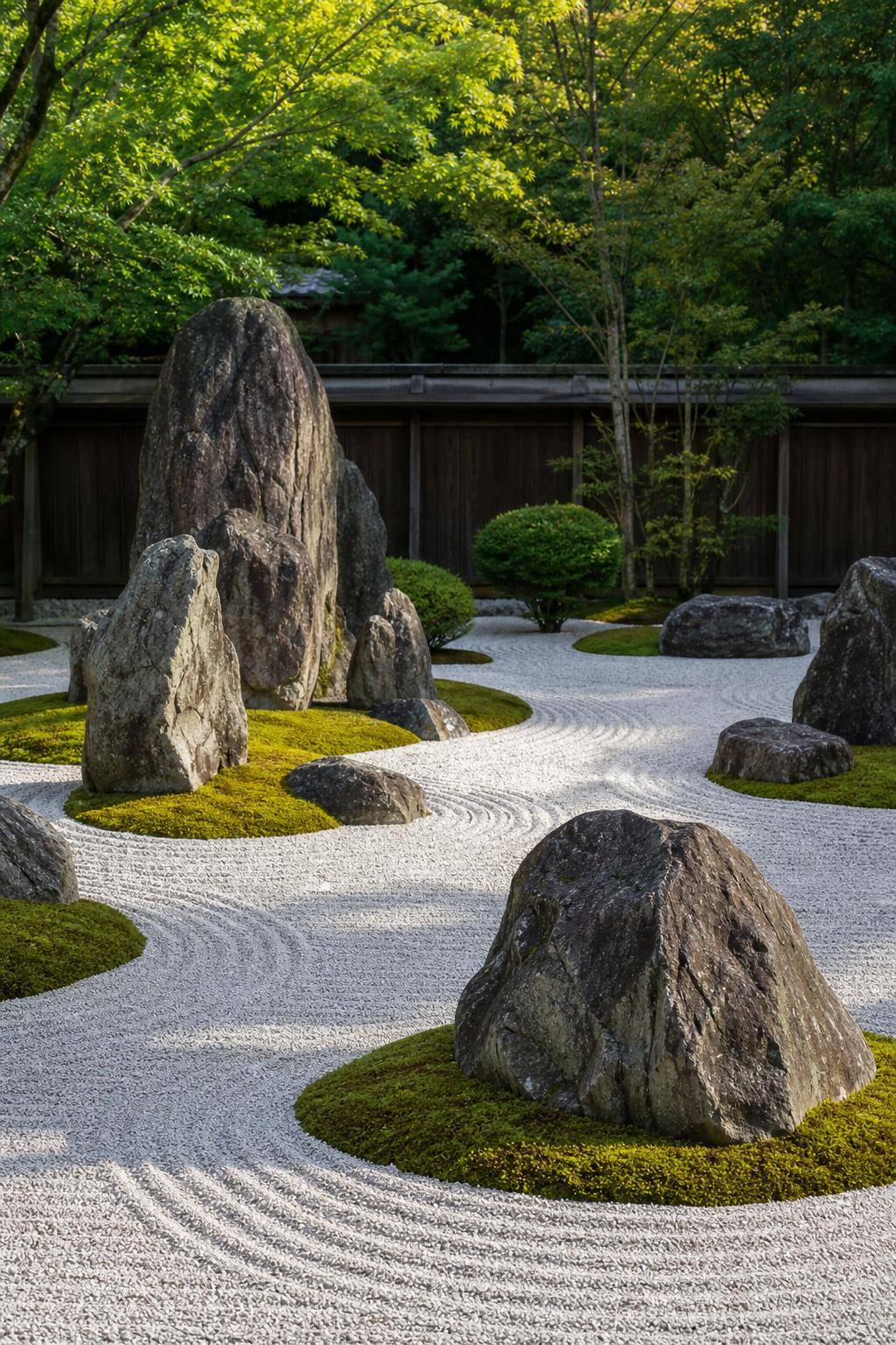 Japanischen Garten anlegen- Ordne Findlinge zu meditativen Inseln an