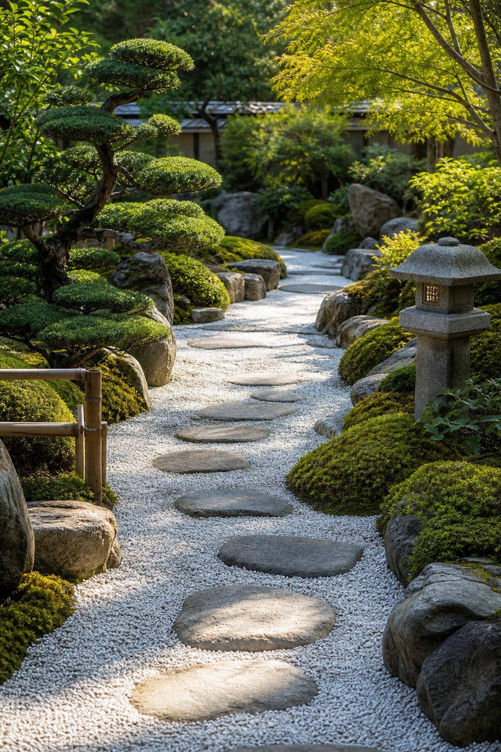 Japanischen Garten anlegen- Trage Kies für gepflegte Pfade auf