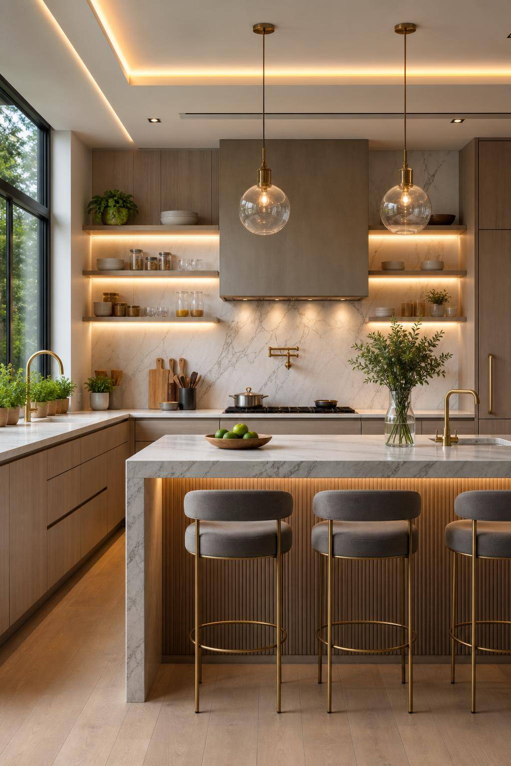 Küche organisieren- Verteile stimmungsvolle Beleuchtung an strategischen Punkten