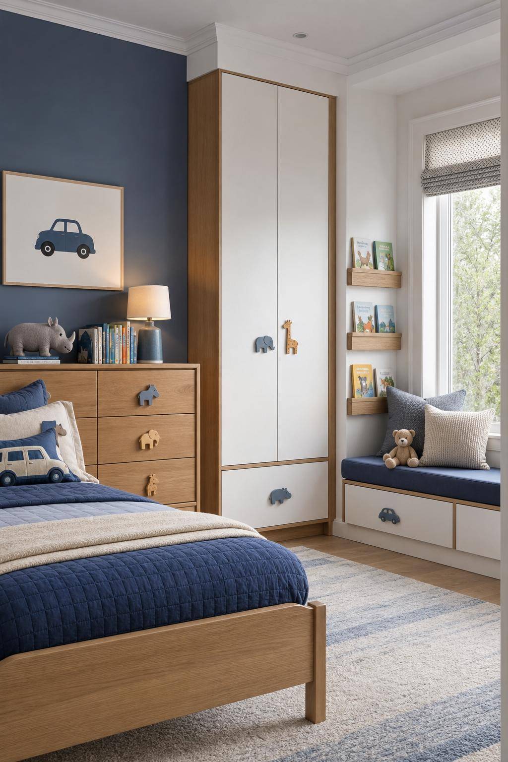 Kinderzimmer-Ideen für einen Jungen- Verziere Möbelgriffe mit kindlichen Motiven