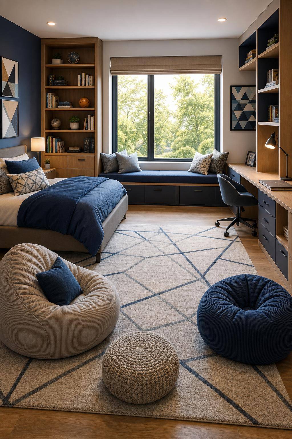 Kinderzimmer-Ideen für einen Jungen- Wähle multifunktionale Sitzsäcke zum Spielen