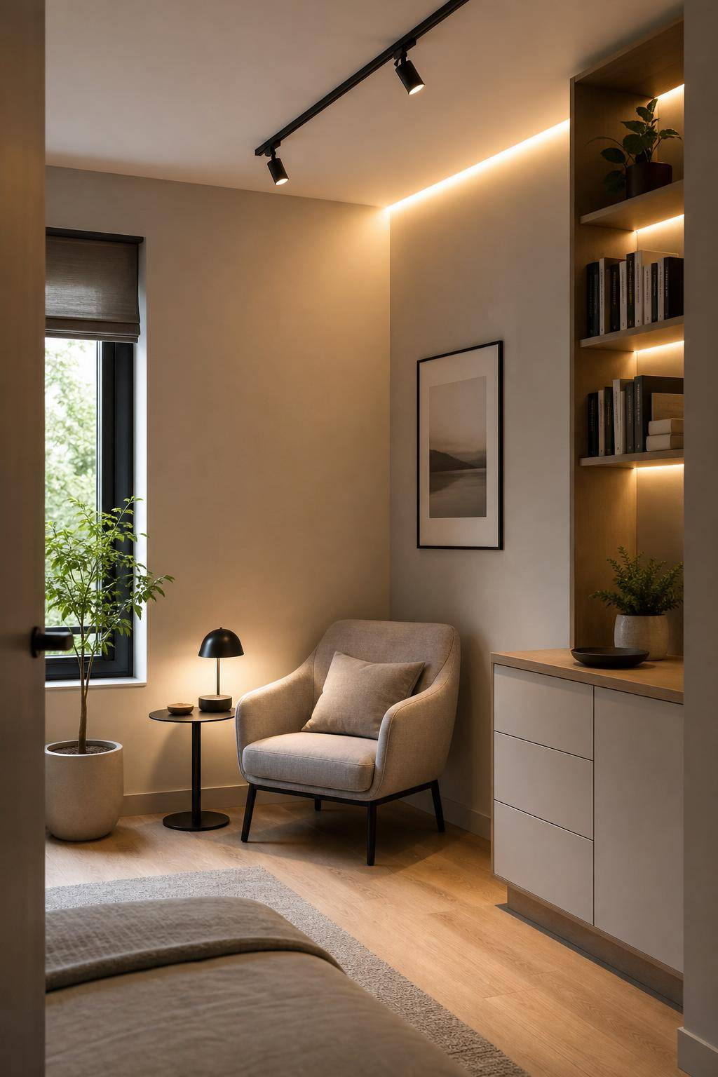Kleines Zimmer einrichten- Beleuchte dunkle Ecken mit Spots