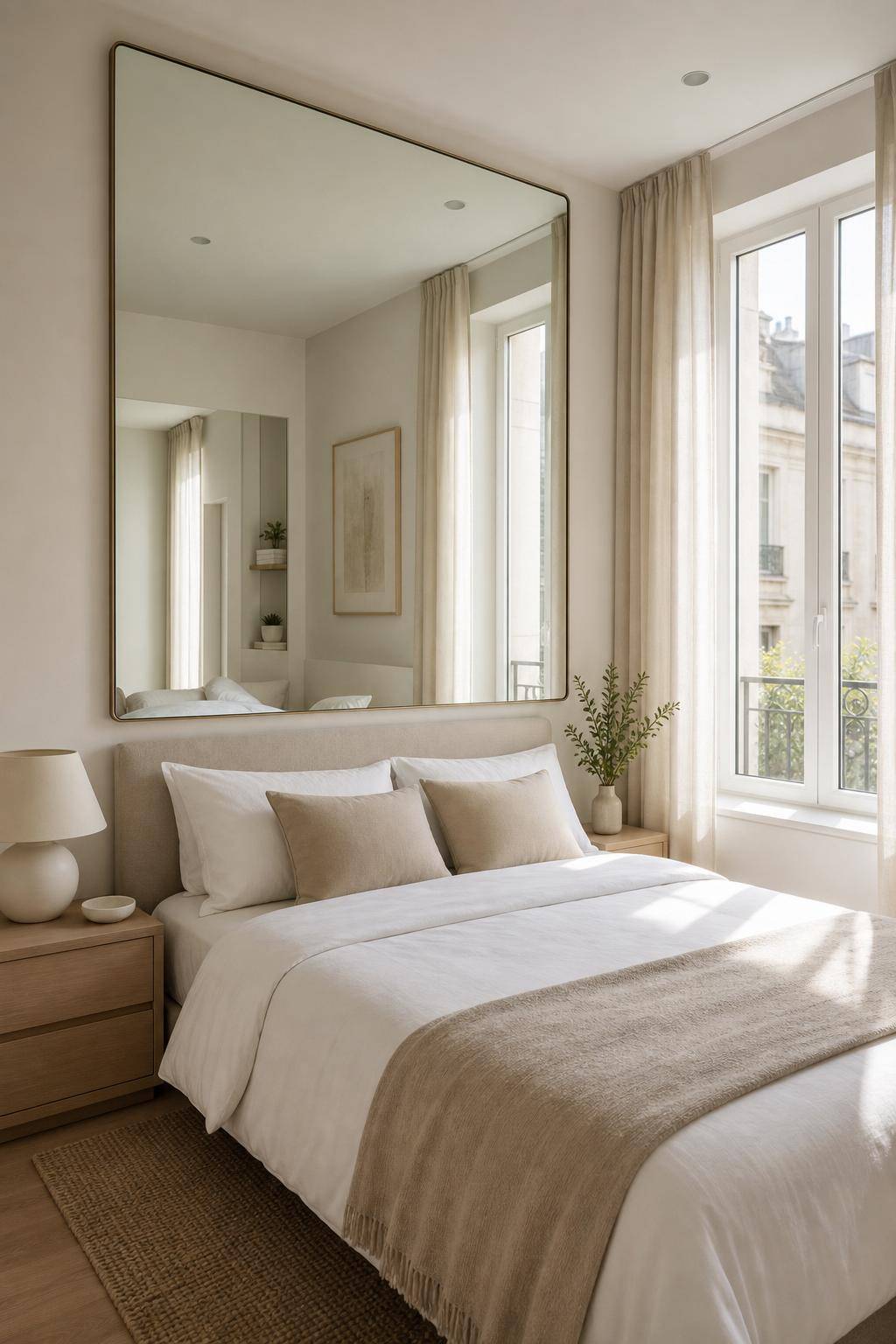 Kleines Zimmer einrichten- Dekoriere mit großen Spiegeln für Weite