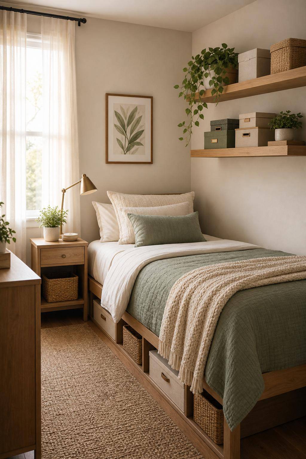 Kleines Zimmer einrichten- Ergänze dekorative Kisten für Kleinkram