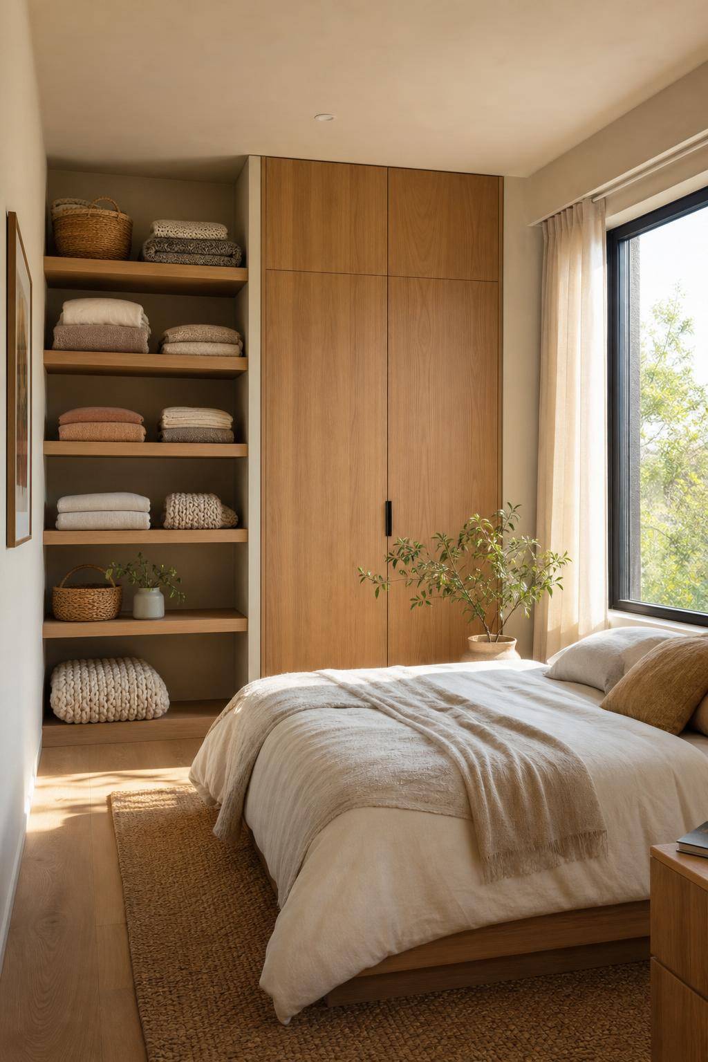 Kleines Zimmer einrichten- Falte Textilien ordentlich und sichtbar zusammen