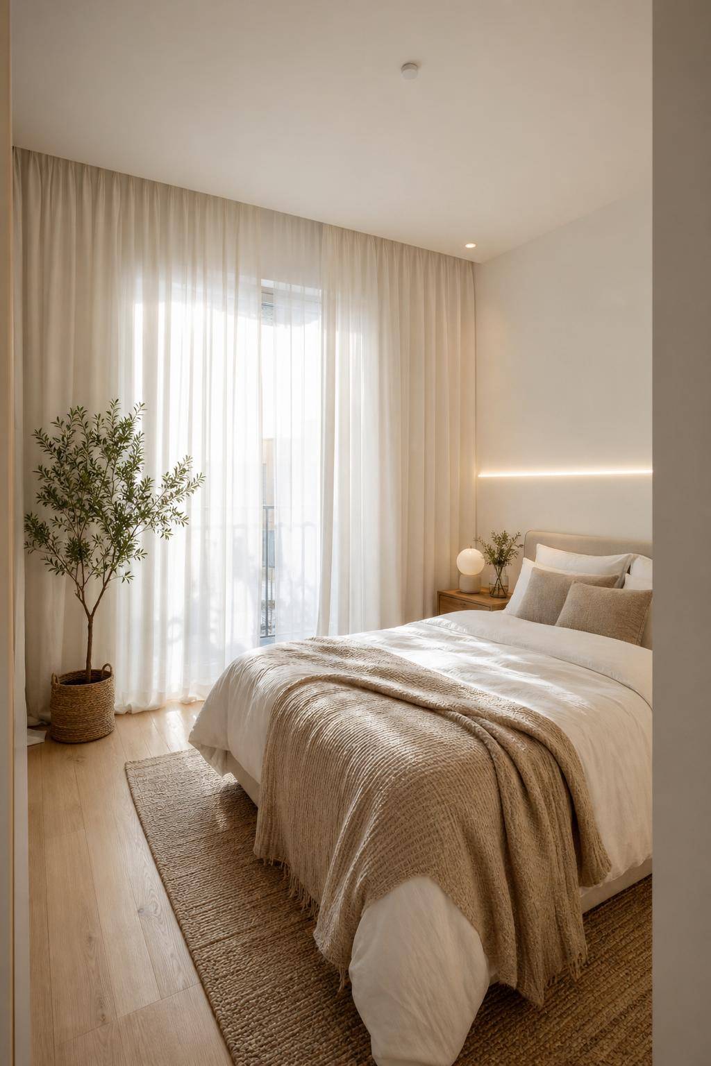 Kleines Zimmer einrichten- Hänge Gardinen deckenhoch für hohe Räume