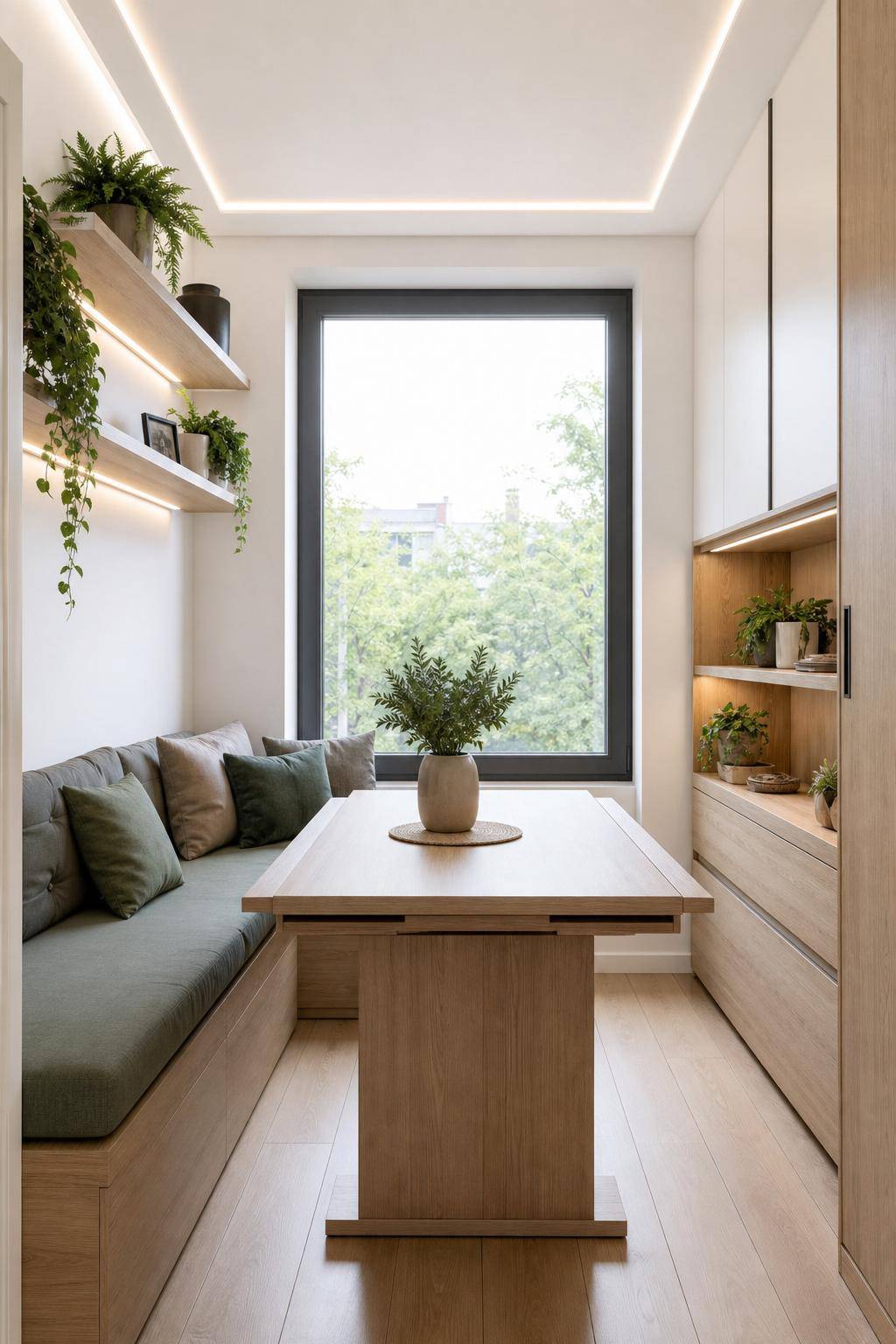 Kleines Zimmer einrichten- Verwende ausziehbare Tische für mehr Platz