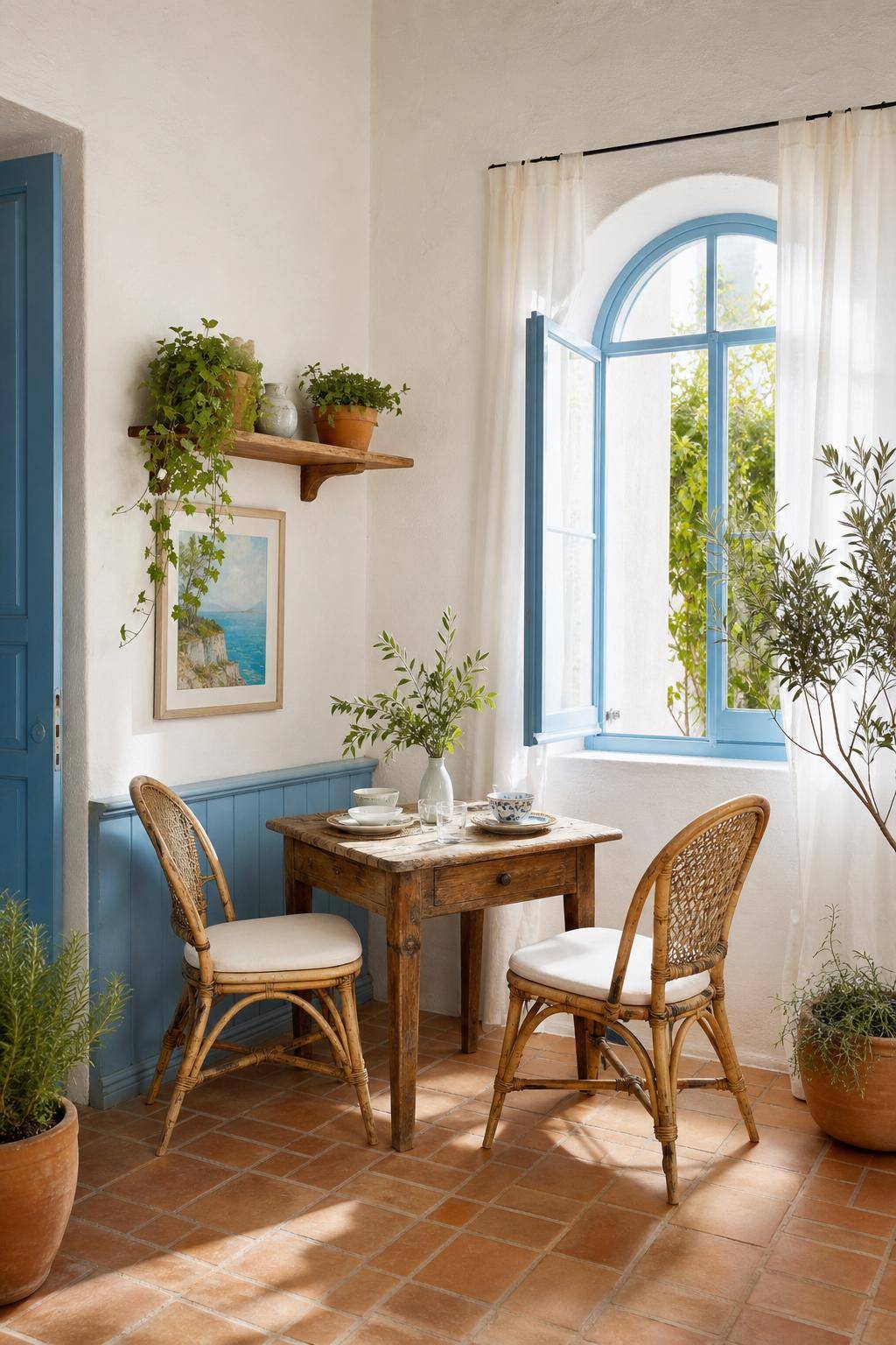 Mediterraner Einrichtungsstil- Gestalte eine kleine Essnische im Bistrostil