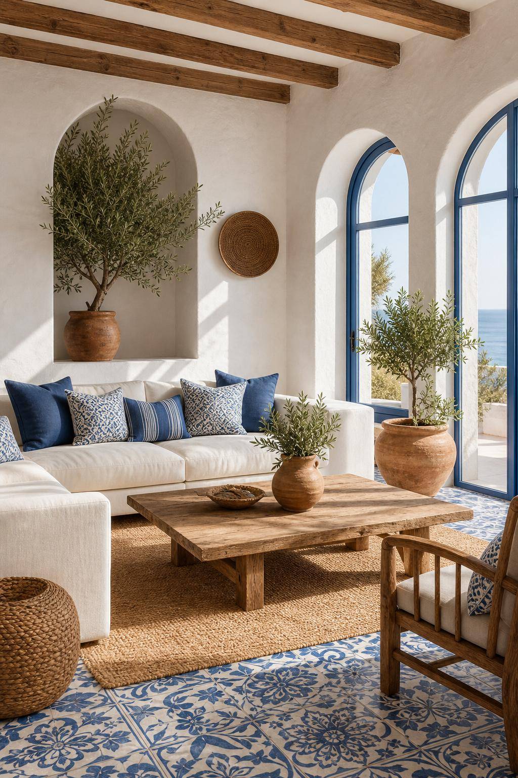 Mediterraner Einrichtungsstil- Setze Akzente mit blau-weißen Mustern