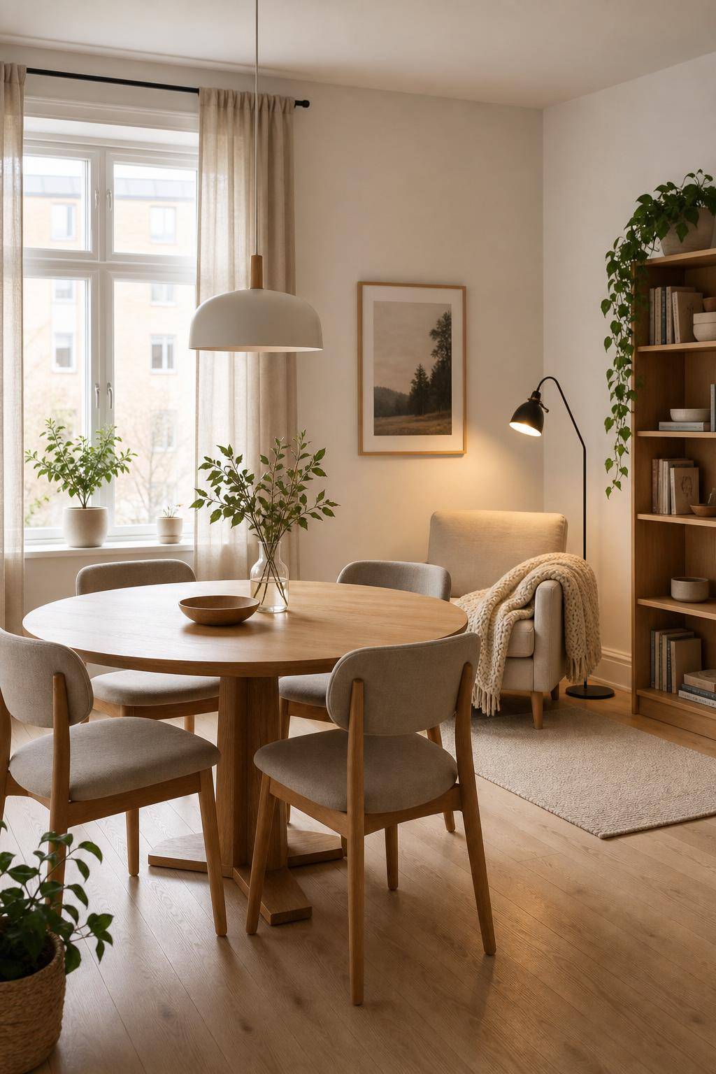 Skandinavisches Esszimmer einrichten- Baue eine gemütliche Leseecke im Esszimmer