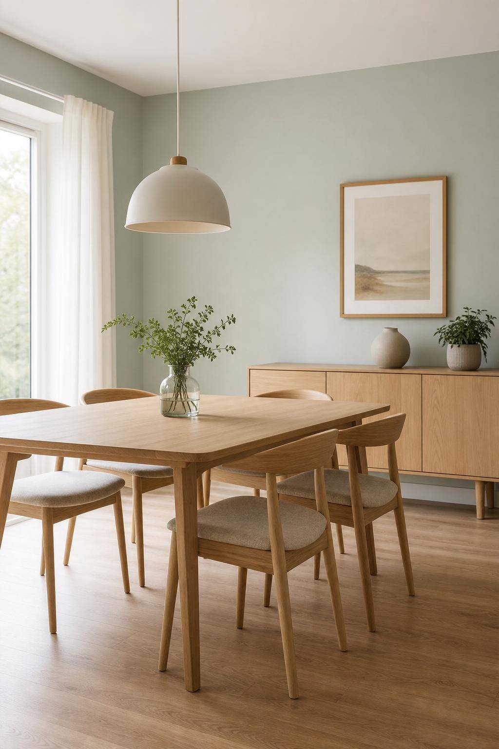 Skandinavisches Esszimmer einrichten- Gestalte Wände mit sanften Pastellfarben